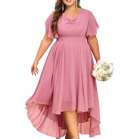 Dresses & Skirts - NWT 1XL- Women's Plus Size Classic Flowy Dress Layering Soft Chiffon Maxi Dress